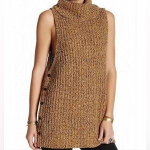 Free People Brown Cowl Neck Sweater